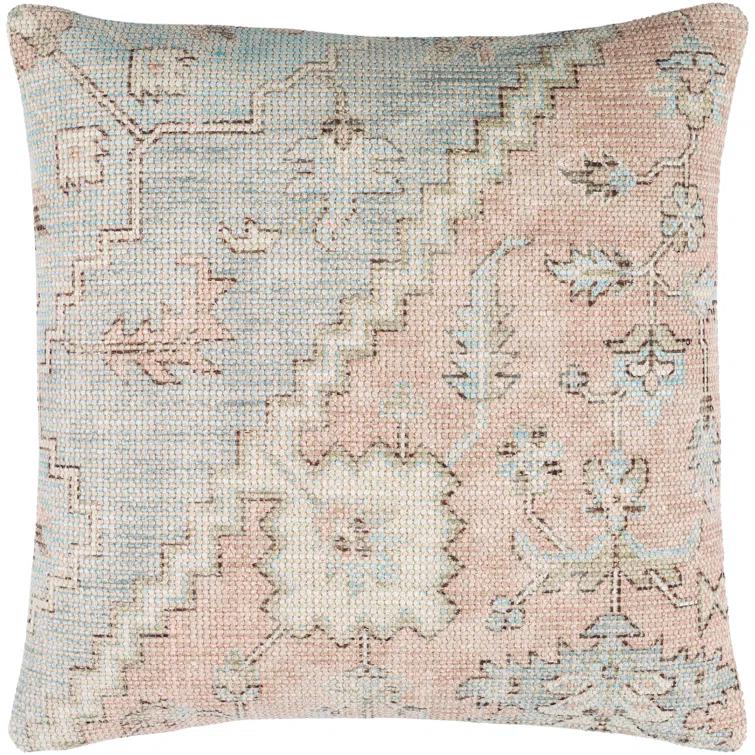 Livabliss Samsun Floral Cotton Blend Reversible Throw Pillow