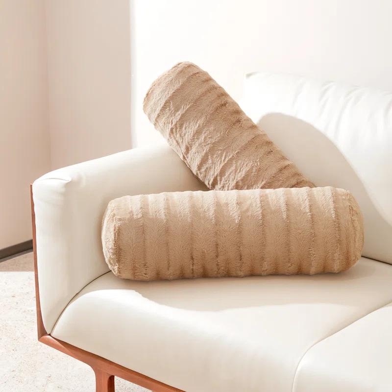 Cheer Collection Cheer Collection Faux Fur Bolster Pillow