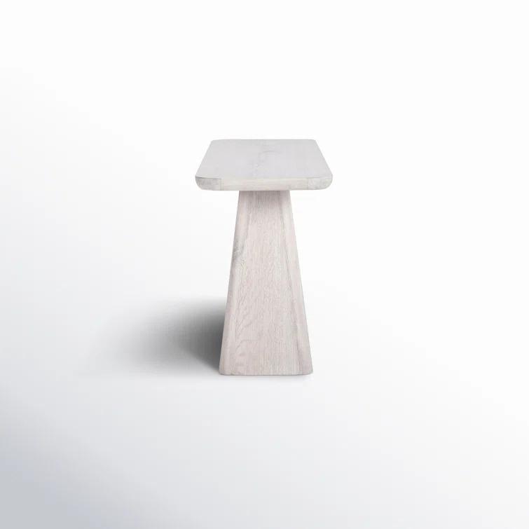 White Wash Oak Wood Console Table with Storage