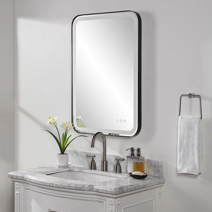 Uttermost Crofton Metal Flat LED Wall Mirror