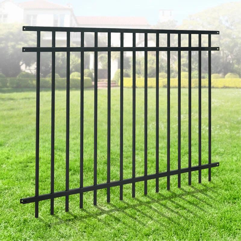 Fencer Wire Fencer Wire 4/ 5/ 6FT H X 6FT W Heavy Duty Flat Top Fence Barrier Panel, Anti-Rust Metal Fencing Panel