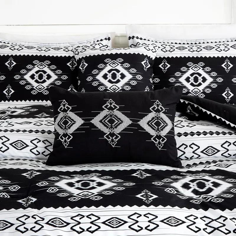 Chezmoi Collection Microfiber / Polyester Standard Geometric Shapes Comforter Set