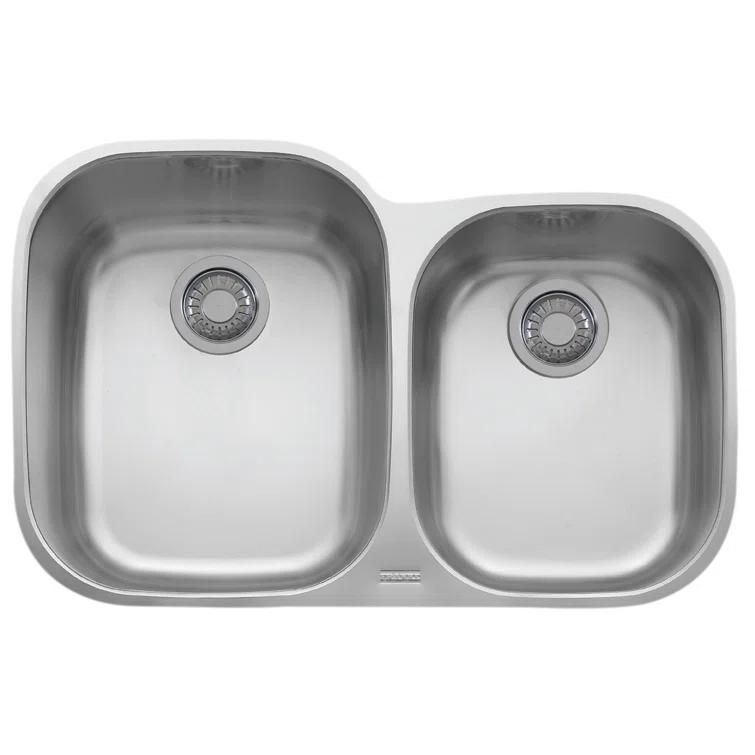 Franke 32" L x 20" W Undermount Double Basin Kitchen Sink RGX160