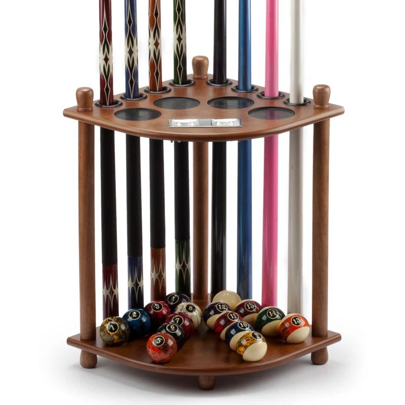 GSE Games & Sports Expert 8 Billiard Pool Cue Stick Corner Rack with Score Counter
