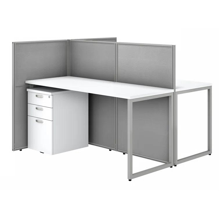 Bush Business Furniture Easy Office Rectangle 2 Person Cubicle with Cable Management