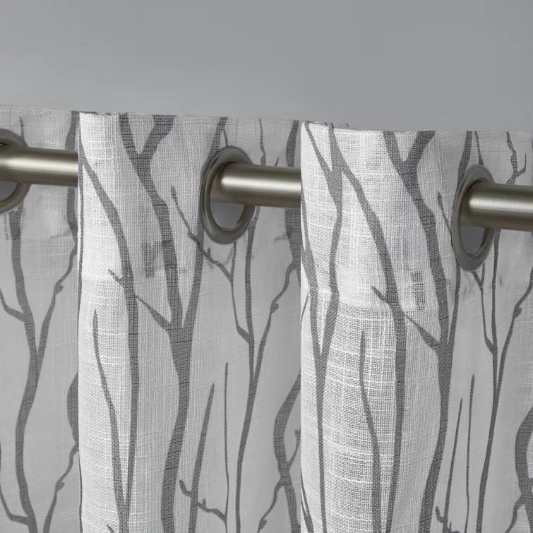Winston Porter Leija Polyester Sheer Curtain Pair (Set of 2)