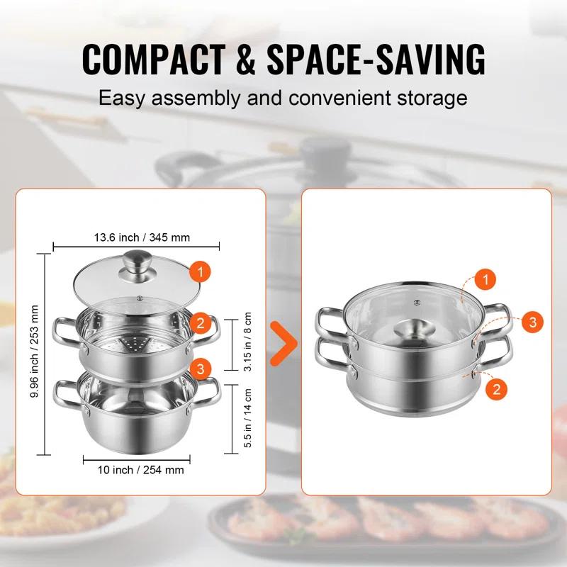 VEVOR Stainless Stee Steamer Pot & Reviews | Wayfair