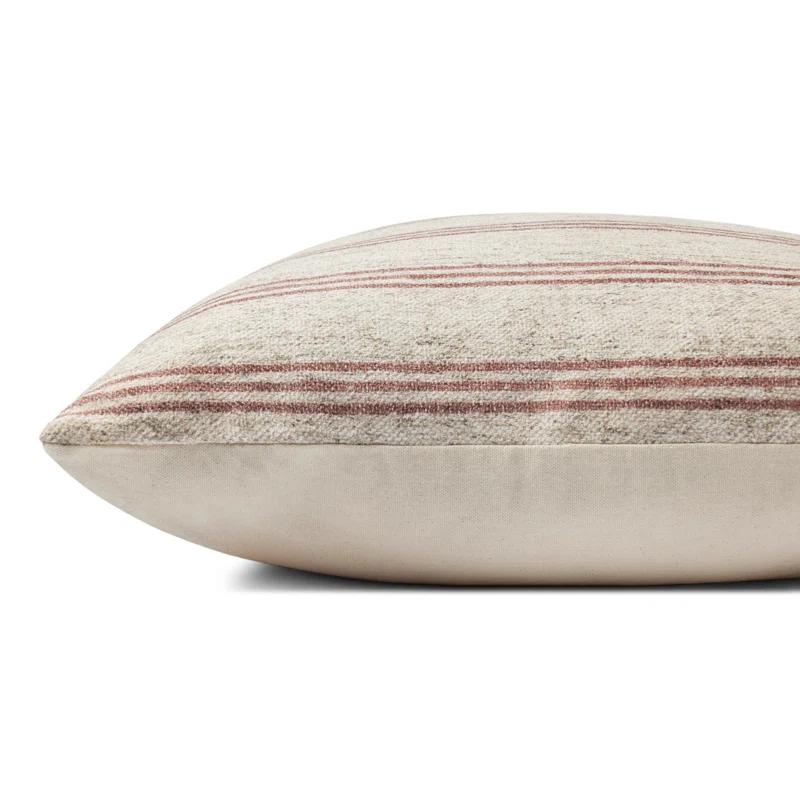 Zephyr Pillow by Amber Lewis x Loloi - Natural and Wine / 22" x 22" / Polyester