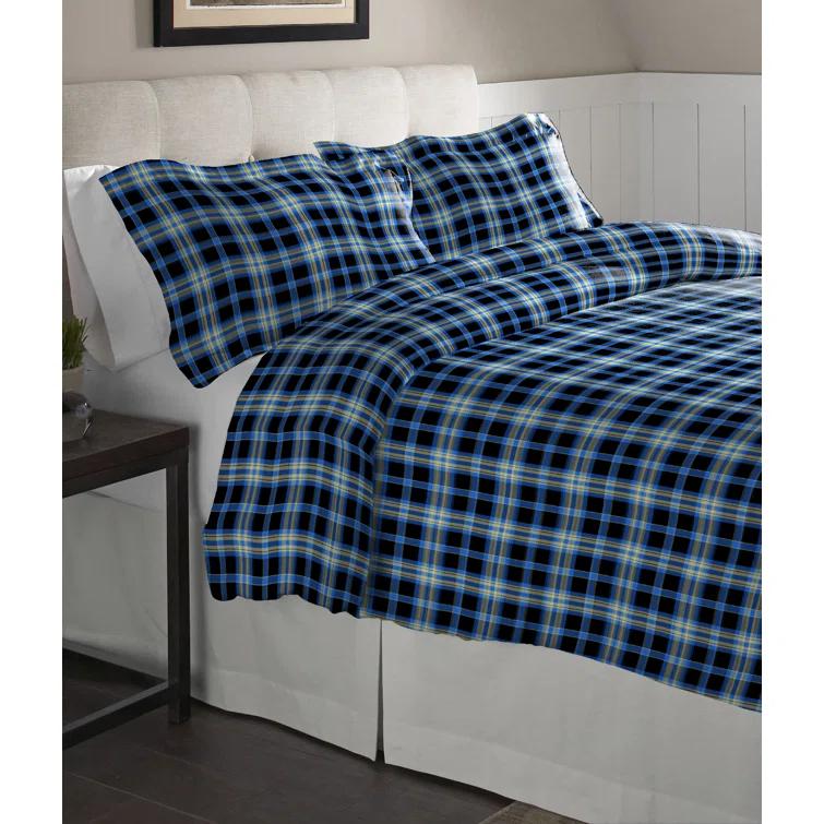 Pointehaven Ashby Flannel Plaid Duvet Cover