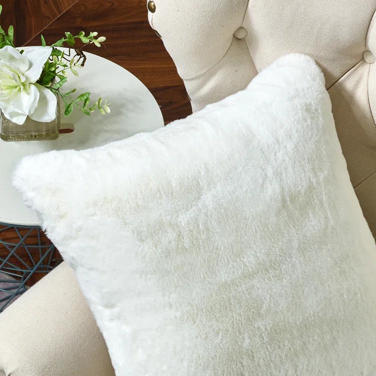 Home Soft Things Heavy Faux Fur Throw Pillow Cover (Set of 2)