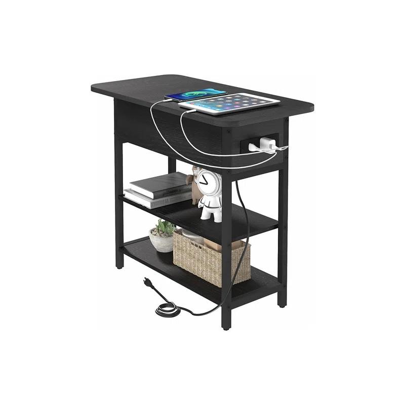 End Table with USB Ports and Outlets,Sofa Couch Table Bedside Table for Living Room Bedroom