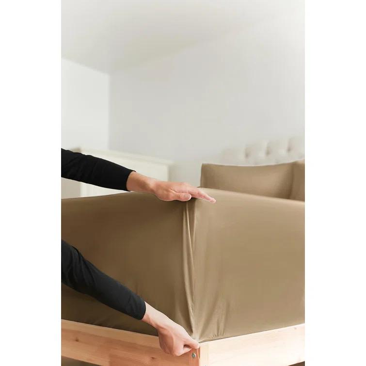 Venice Home 400 Thread Count Cotton Fitted Sheet 18" - 24" Inch Extra Deep Pocket