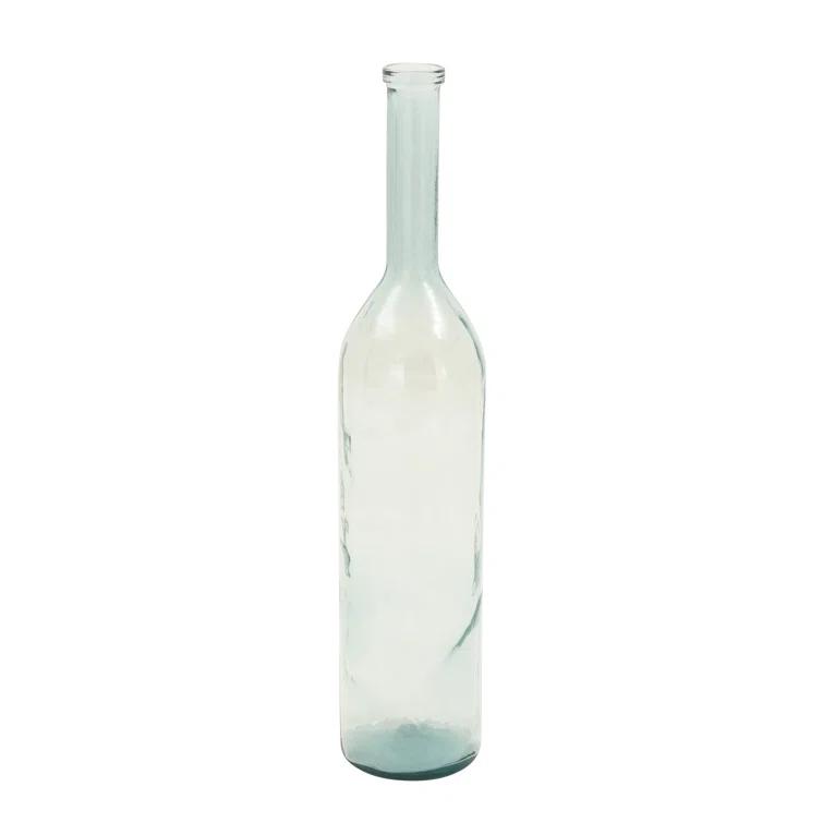 Highland Dunes Recycled Glass Handmade Spanish Decorative Blue Vase