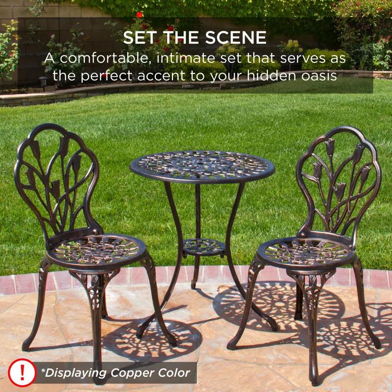 Fleur De Lis Living Stambaugh 2 - Person Patio Dining Set with Round Table