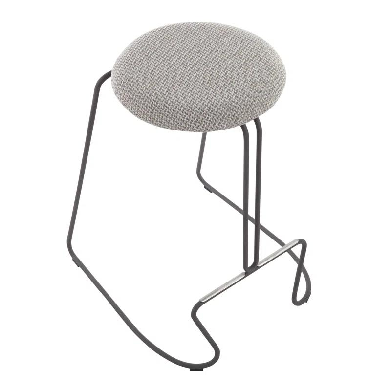 George Oliver Upholstered Counter Stool with Metal Frame (Set of 2)