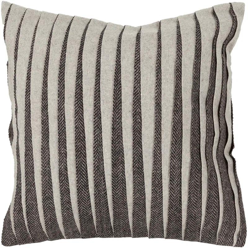 Chandra Rugs Striped Wool Reversible Throw Pillow