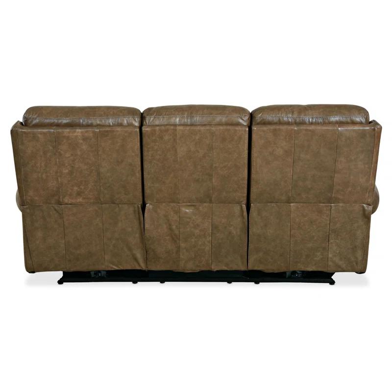 Hooker Furniture 85" Genuine Leather Rolled Arm Power Reclining Sofa