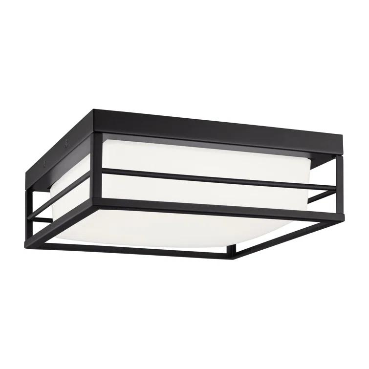 Generation Lighting Dearborn 1.0 -Light 12.0-in Matte Black Flush Mount Light