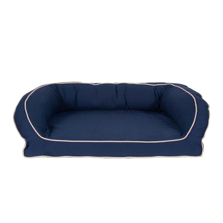 Carolina Pet Company Classic Twill Rectangular Pet Bed in Red with Khaki Cording