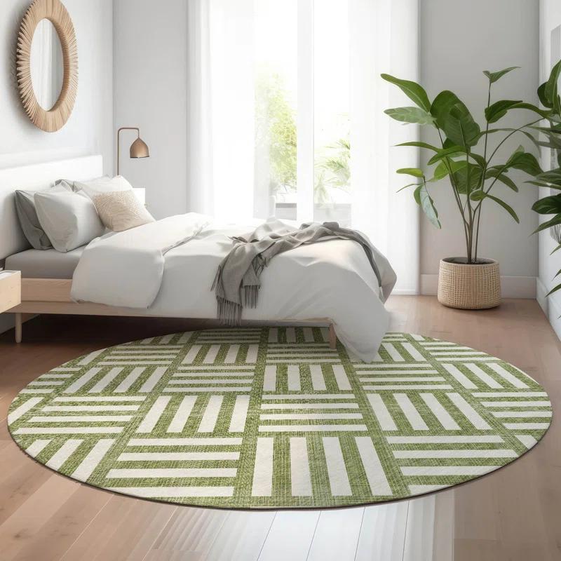 Wade Logan® Premium Machine Washable Cerrito Olive Rug