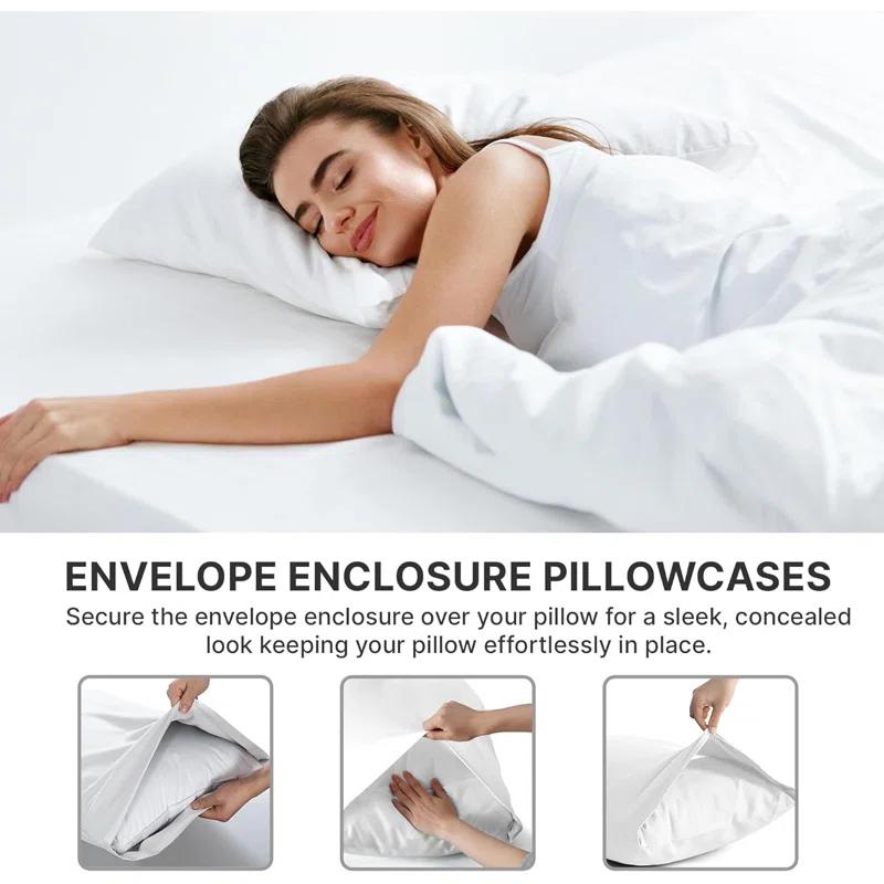 CGK Linens Soft Double Brushed Soft & Cooling Pillowcase - Set of 4
