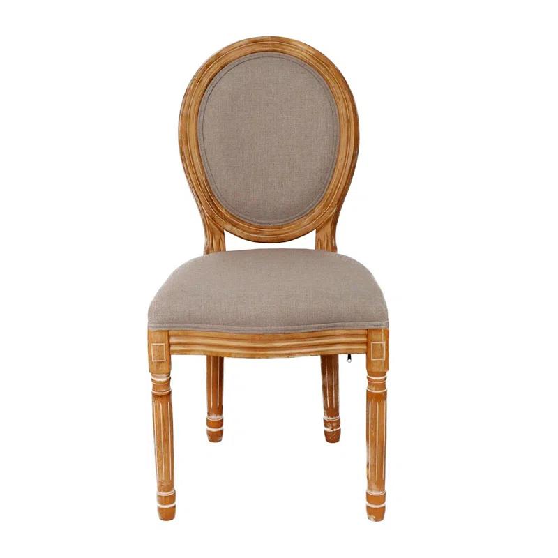 2PC French Country Dining Chairs with Round Back,Solid Wood Legs, Accent Side Chairs