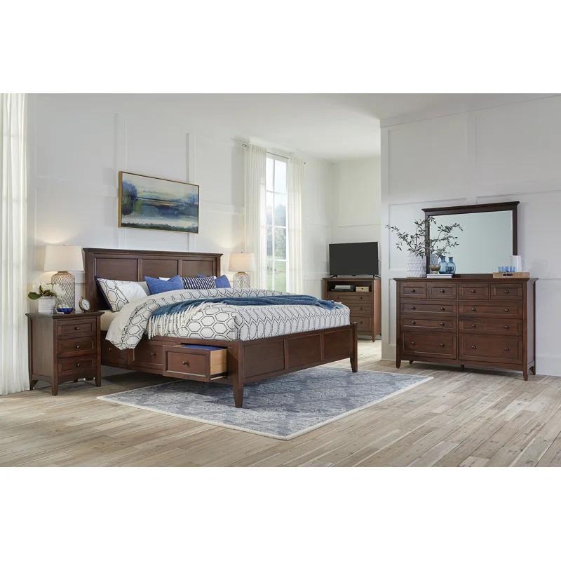 Solid Wood Platform Storage Bed