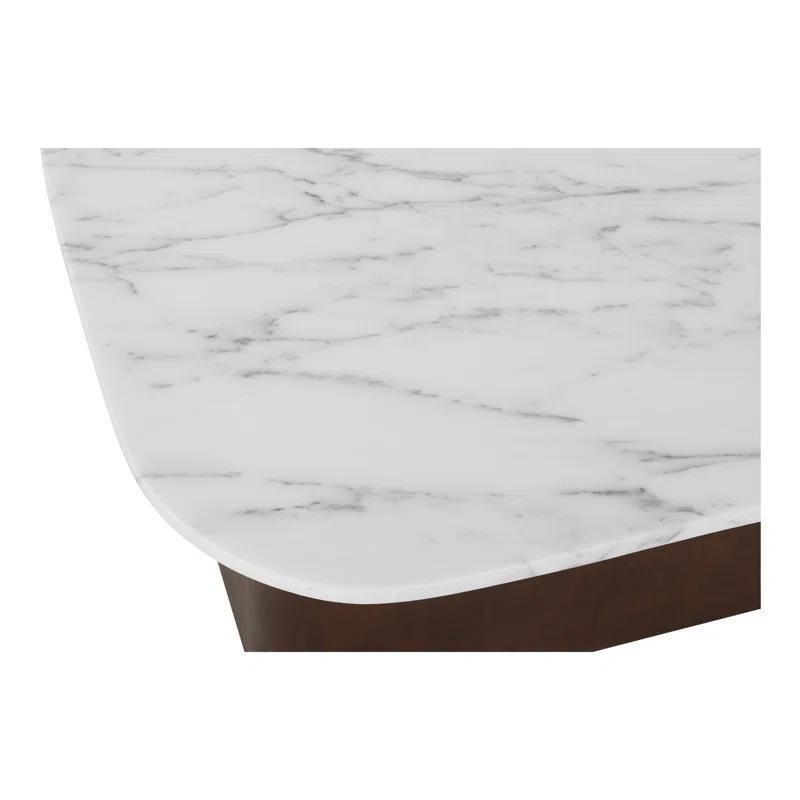 Wade Logan® Cealain Accent Table White Calacatta Marble | Wayfair