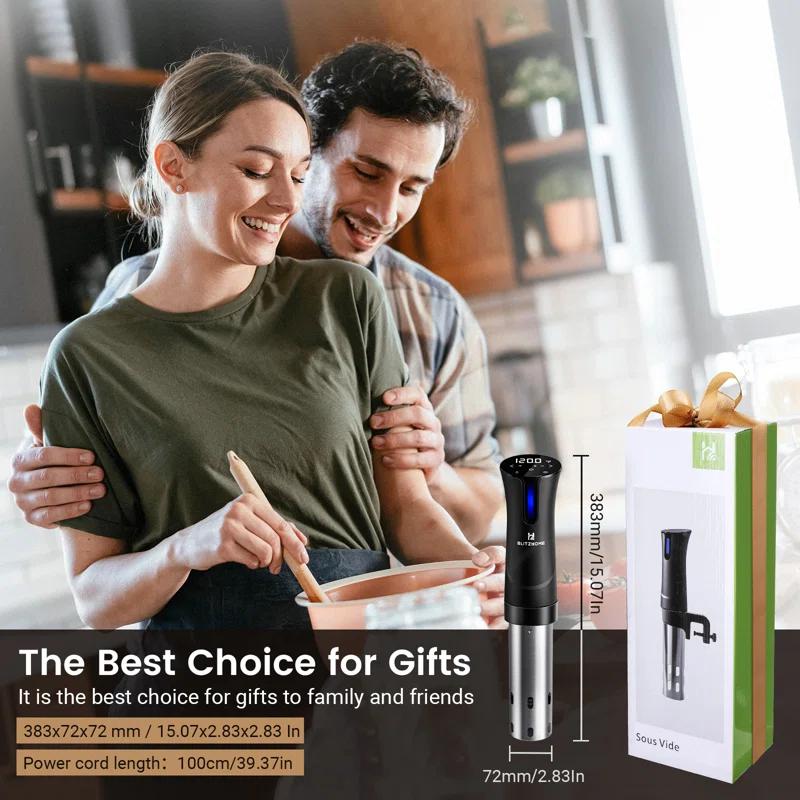 BlitzHome 1100W Sous Vide Cooker with Temperature Setting, Timer, Breath Light Reminder Function