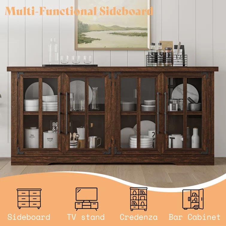 Lark Manor™ Pfarr 63" Wide Sideboard with glass doors