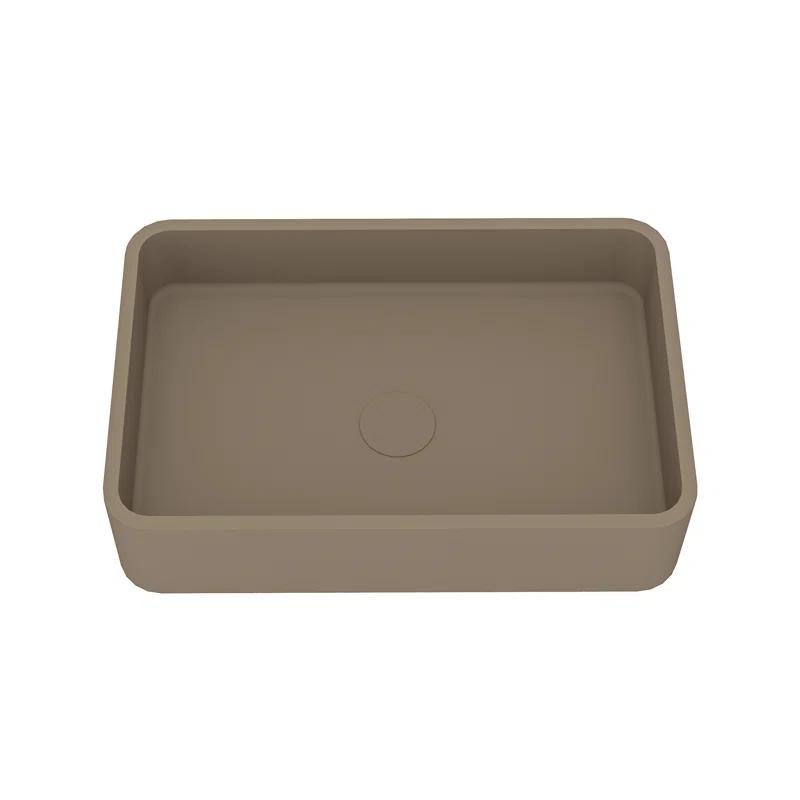 CASAINC Maple 12.79'' Concrete Rectangular Bathroom Sink