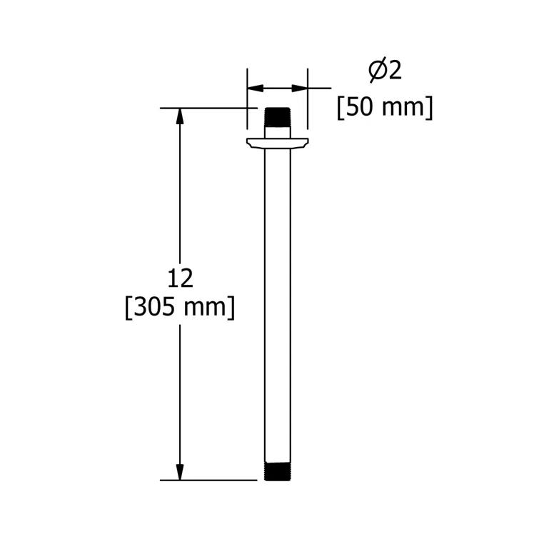 12" Round Ceiling-Mount Shower Arm