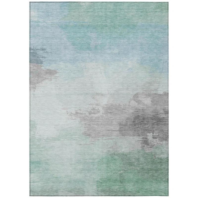 Machine Washable Indoor/Outdoor Chantille ACN1521 Seafoam Rug