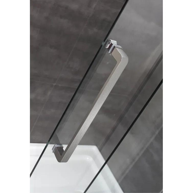 Aston Moselle 60" W x 35" D x 77.5" H Frameless Rectangle Sliding Shower Enclosure with Base Included SEN976-TR-SS-60-10-R