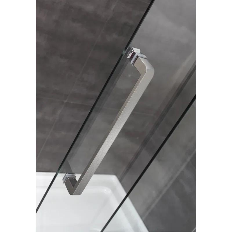 Moselle 60" W x 35" D x 77.5" H Frameless Rectangle Sliding Shower Enclosure with Base Included