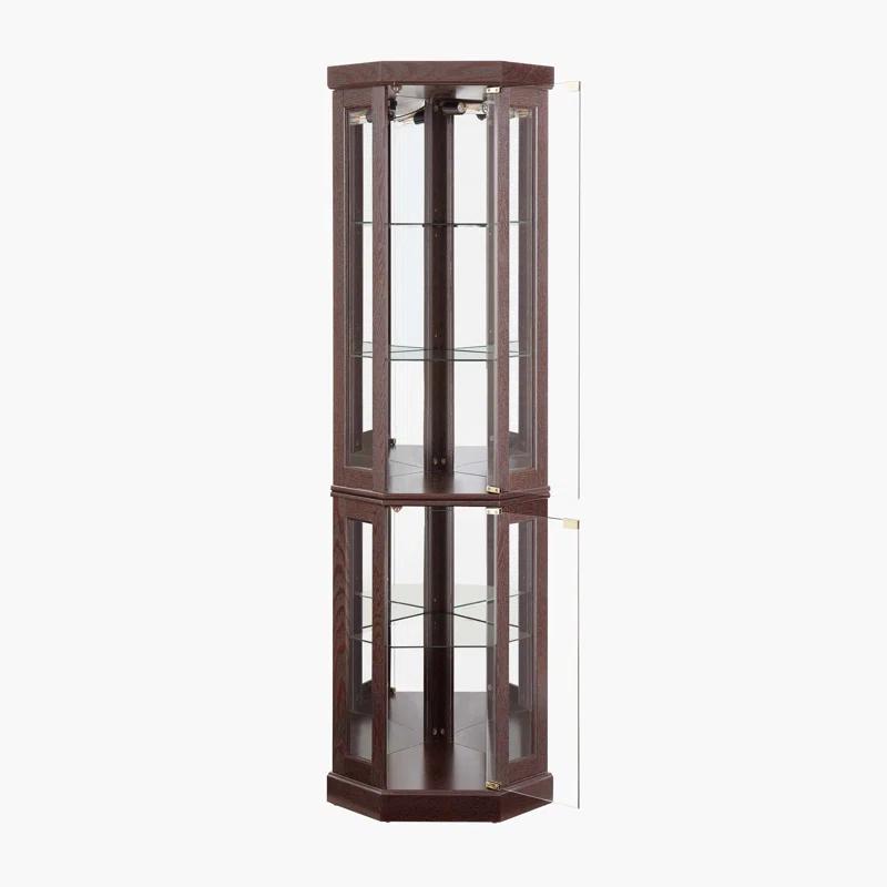 hernansofa Corner Lighted Curio Cabinet Corner Glass Cabinet Lighted Curio Cabinet Corner Display Case