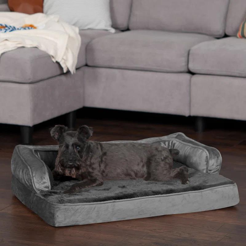 FurHaven Plush & Velvet Comfy Couch Sofa-Style Pet Bed