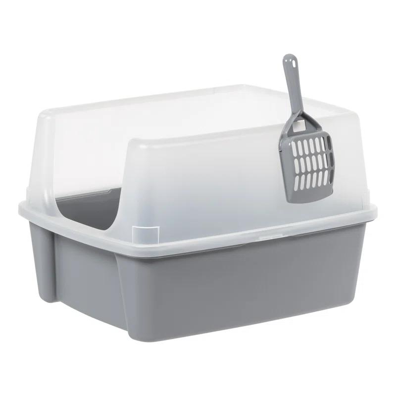 IRIS USA, Inc. Plastic Enclosed Litter Box with Scoop