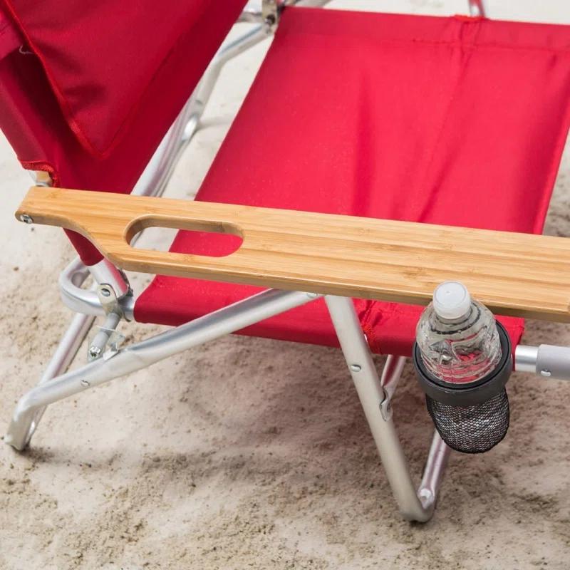 Ostrich Ostrich Deluxe Padded Lightweight Portable Adjustable Outdoor Reclining Folding Chair with Footrest