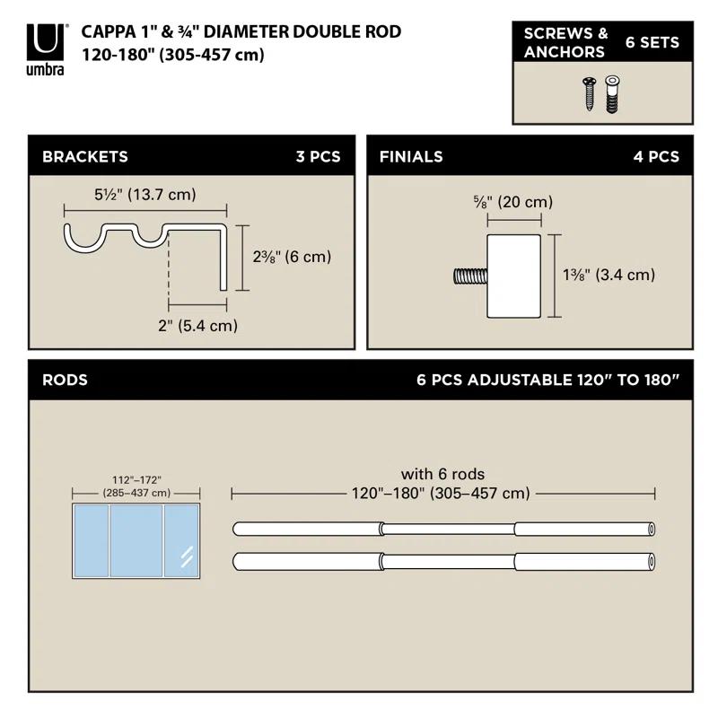 Cappa Drapery Solutions Double Curtain Rod