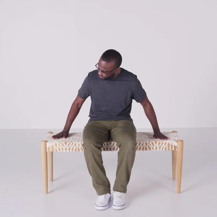 Kazbah 47" Genuine Leather Bench