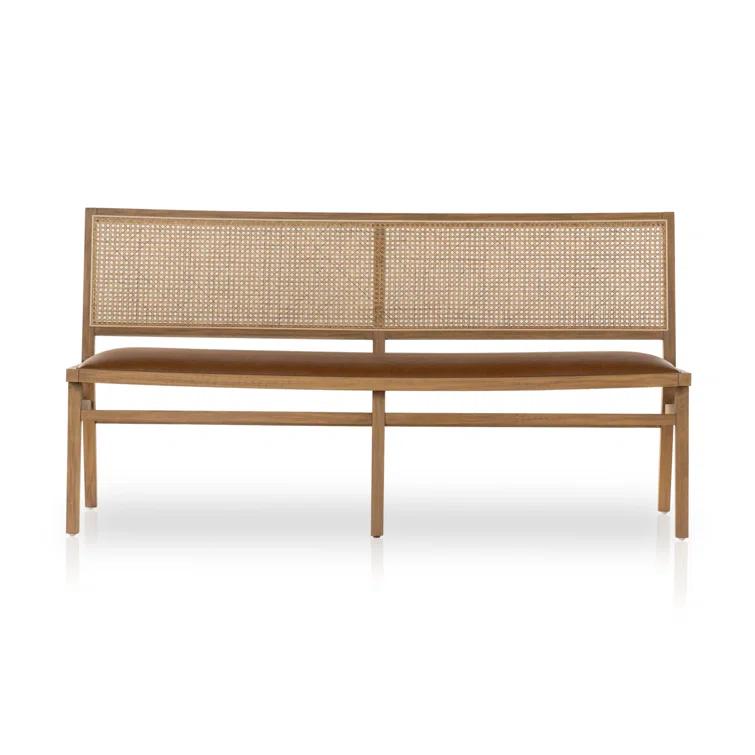 Archie Dining Bench - Butterscotch Leather