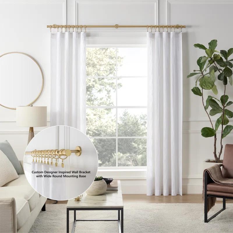 MODE Cambria Designer Series Premium 1-1/8 in Larger Dia. Non-Adjustable Curtain Rod and Designer Brackets