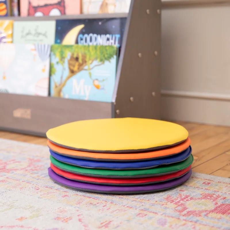 ECR4Kids ECR4Kids SoftZone Colorful Floor Pads, Round, Flexible Seating, 6-Piece
