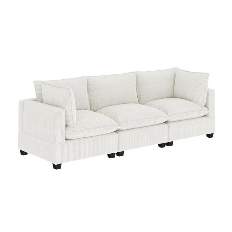 Hokku Designs Somerdale Modern Upholstered Cloud 3-Seater Sofa
