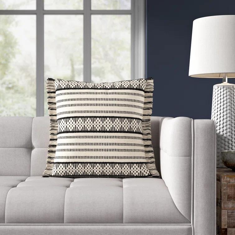 Joss & Main Joren Fringed Down Throw Pillow