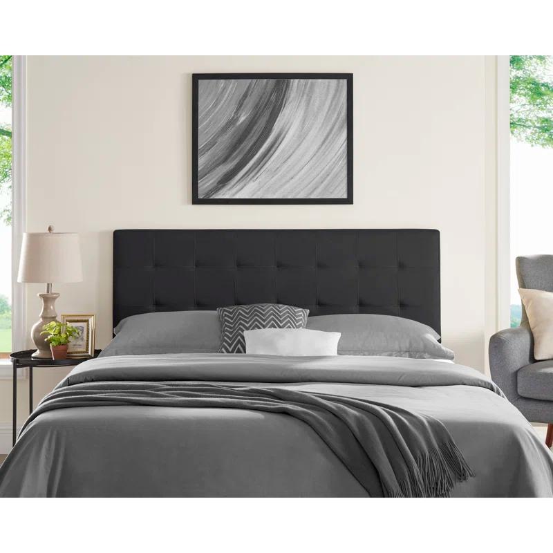 Latitude Run® Classic Tufted Adjustable Upholstered Queen Headboard in Linen Fabric, Metal Legs