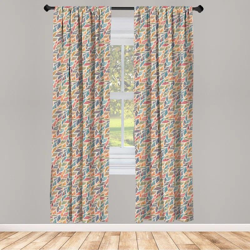 Ambesonne Boho Semi-Sheer Rod Pocket Sliding Panel (Set of 2)