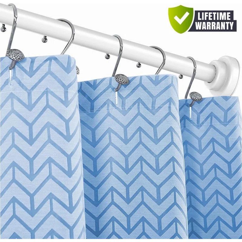 JDLiving Maxda Premium 43"- 72" Adjustable Rustproof Straight Tension Shower Curtain Rod- No Drill