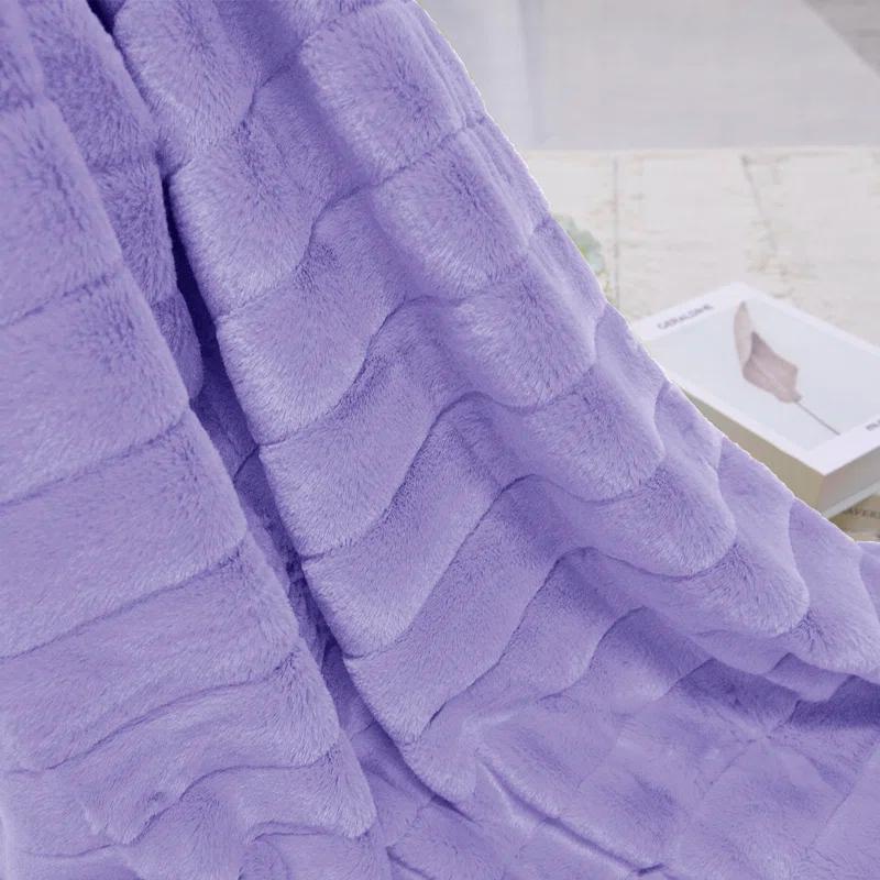 Home Soft Things Luxury Rabbit Faux Fur Throw Blanket